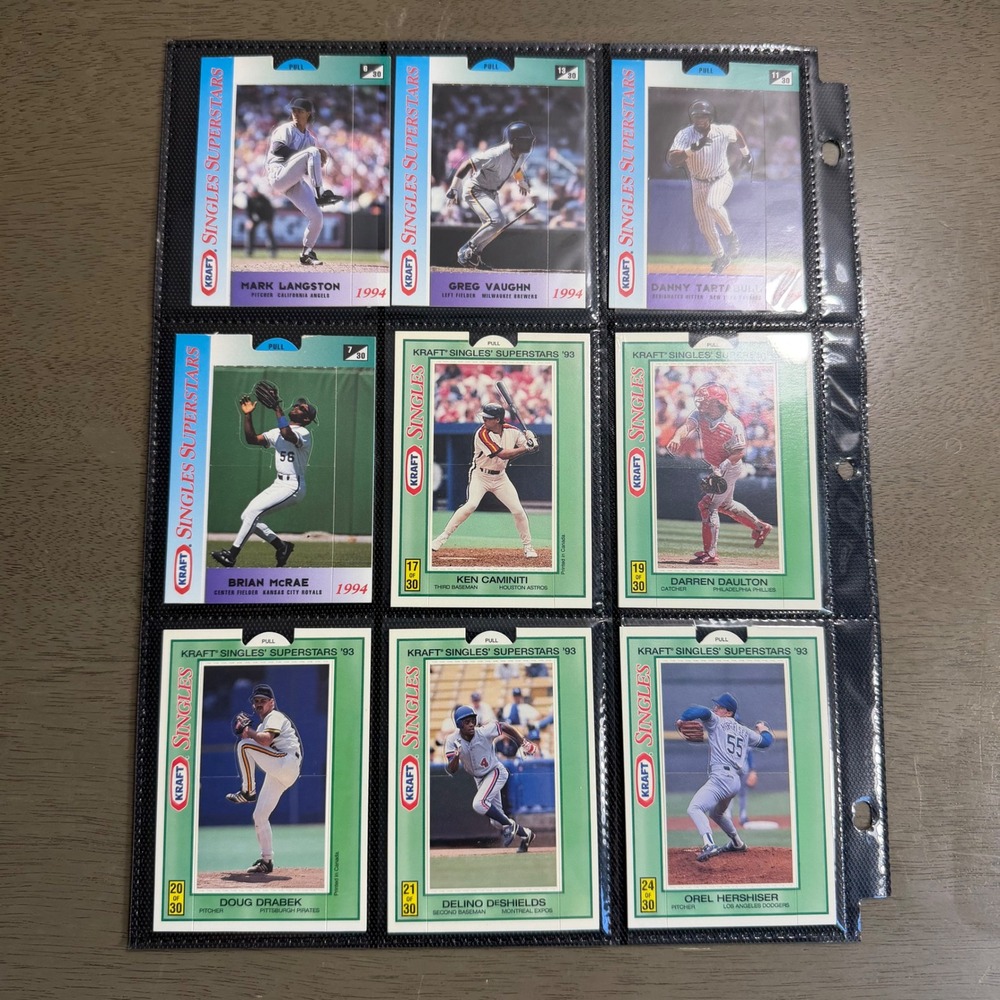 15 Kraft Singles Superstars Baseball Cards 1993 1994 Hershiser‎ Eckersley Lot
